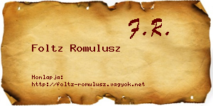 Foltz Romulusz névjegykártya